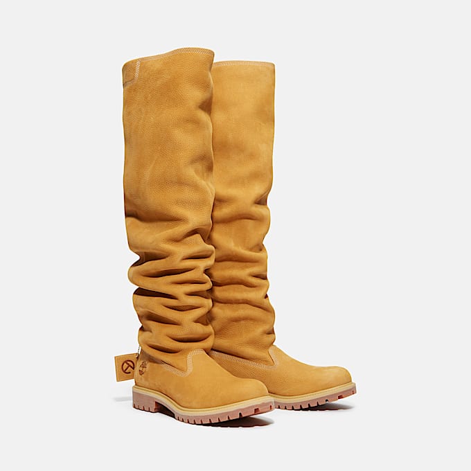 Timberland x TELFAR Tall Premium PullOn Boot TBL Wheat Nubuck ALT4