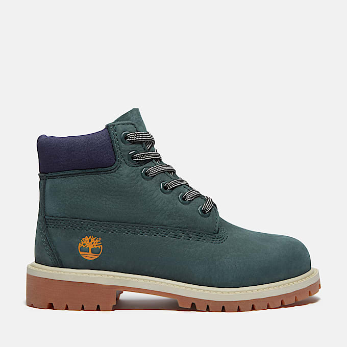 Junior Timberland Premium 6Inch Waterproof Boot TBL Dark Green Nubuck HERO