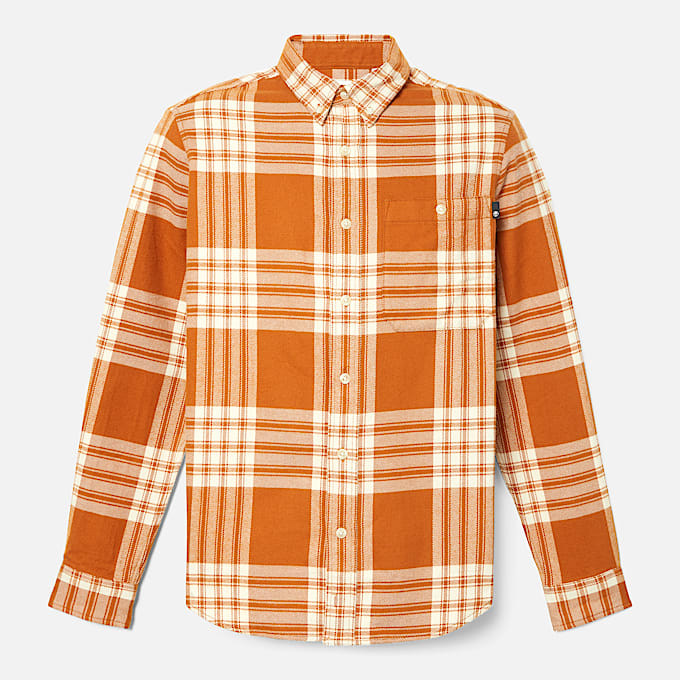 Mens Midweight Flannel Check Shirt TBL BrownWhite Check ALT10