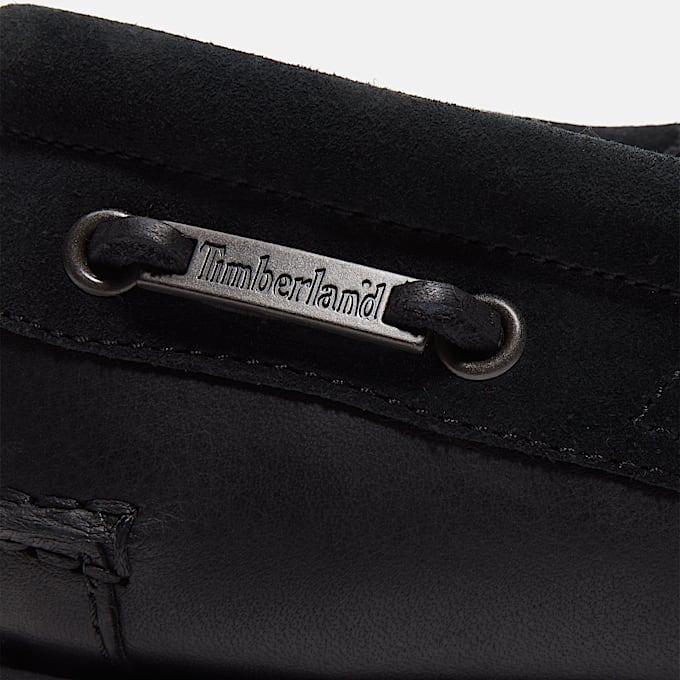 Mens Timberland Emerald Woods 3Eye Lug Handsewn Boat Shoe TBL Black FullGrain ALT7