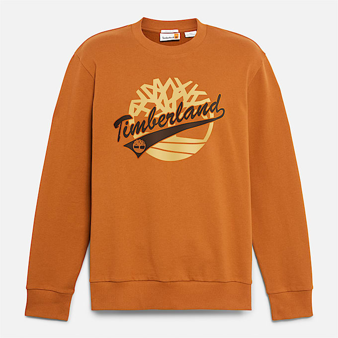 Mens Graphic Crewneck Sweatshirt TBL Leather Brown ALT10