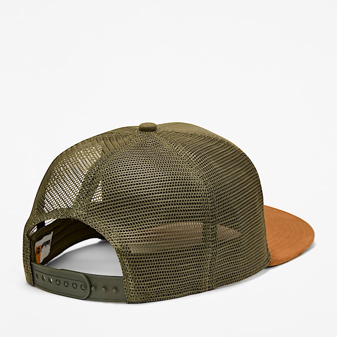 Faux Suede Flatbrim Trucker Cap TBL Leaf Green ALT1
