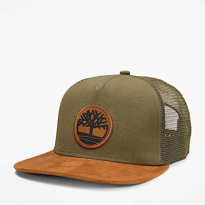 Gorra Trucker de ante sinttico con visera plana TBL Verde hoja HERO