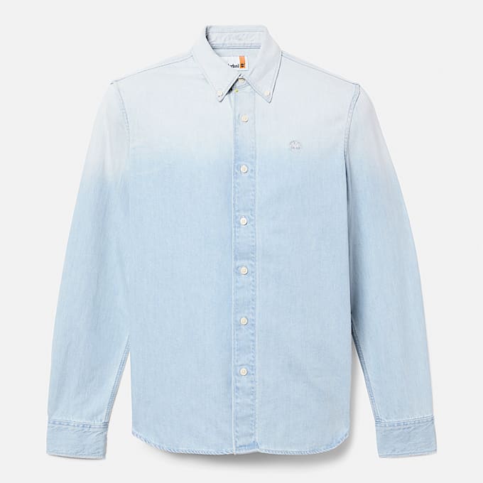Mens Denim Shirt TBL Sun Faded Wash HERO