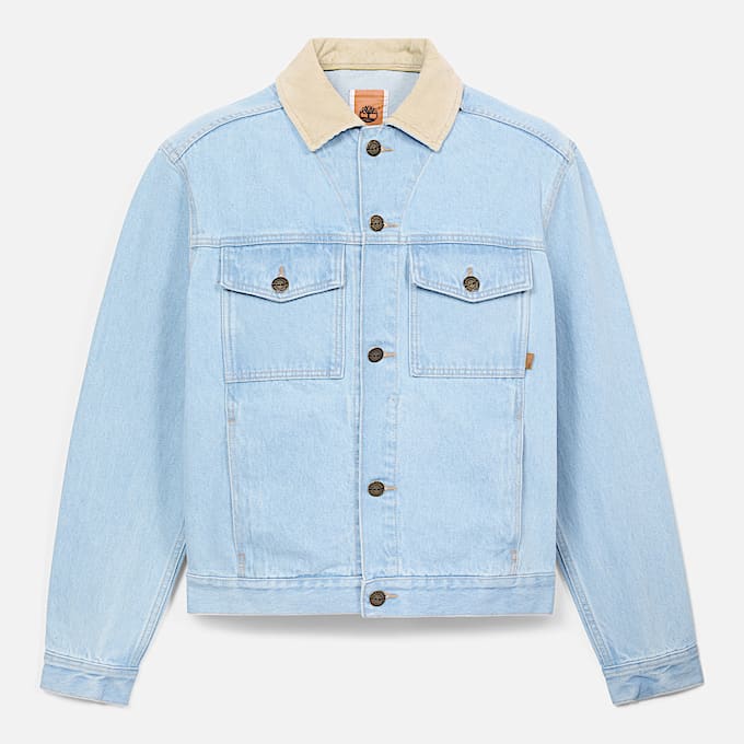 Corduroy Collared Denim Jacket TBL 90s Wash HERO