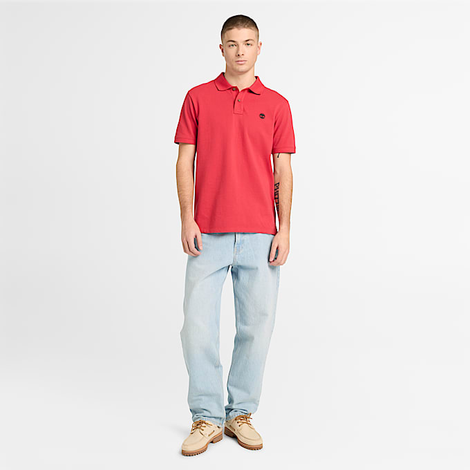 Mens Oyster River ShortSleeve Polo TBL Berry Red ALT2