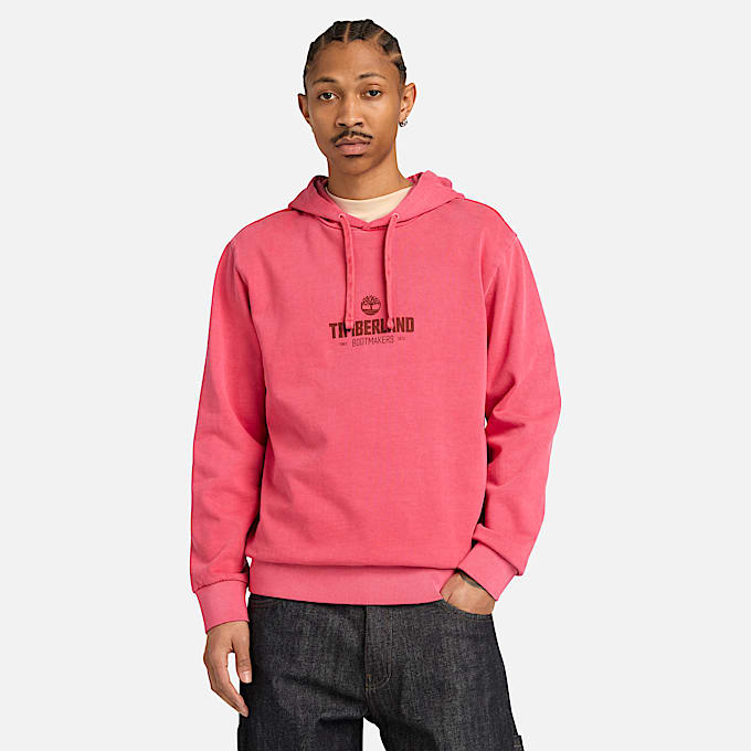 Mens GarmentDyed Hoodie TBL Berry Red ALT1