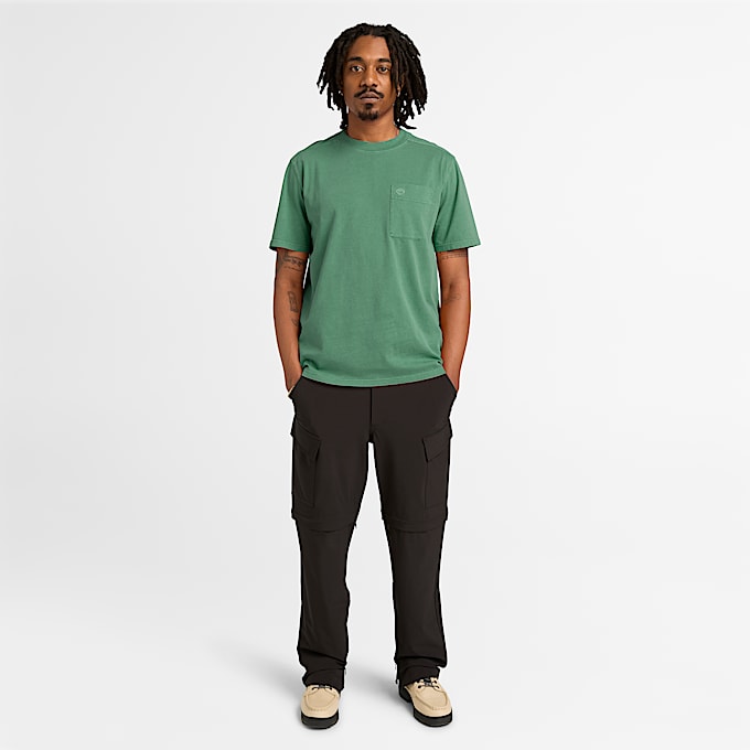 Mens Merrymack River Garment Dyed Chest Pocket TShirt TBL Forest Green ALT2