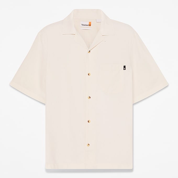 Mens ShortSleeve Seersucker Resort Shirt TBL Vintage White HERO