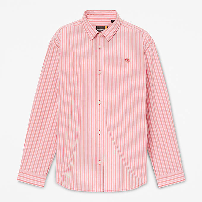 Womens MultiStripe LongSleeve Shirt TBL Mineral Red HERO