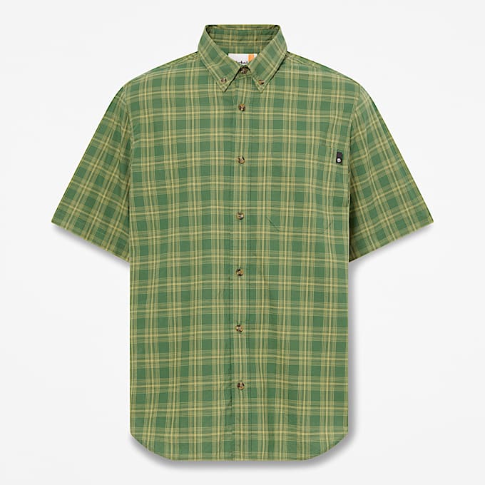 Chemise  carreaux  manches courtes en popeline pour hommes TBL Vert fort HERO