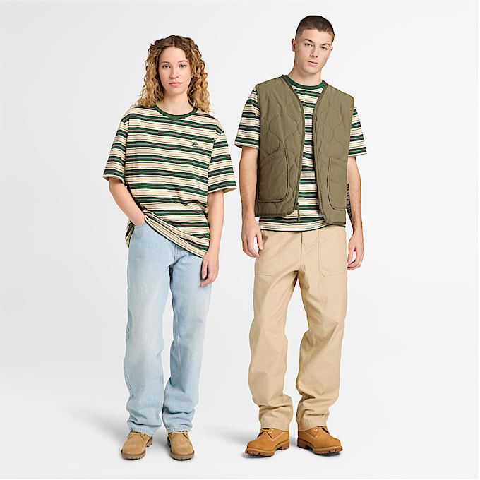 Striped TShirt TBL Light TanPine Needle ALT2