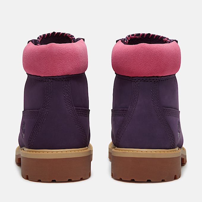 Youth Timberland Premium 6Inch Waterproof Boot TBL Dark Purple NubuckPink ALT5