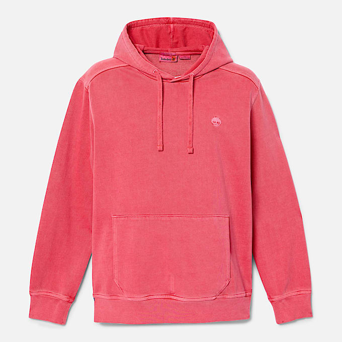 Mens Merrymack River Garment Dyed Hoodie TBL Berry Red HERO