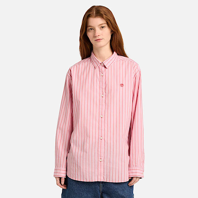 Womens MultiStripe LongSleeve Shirt TBL Mineral Red ALT1