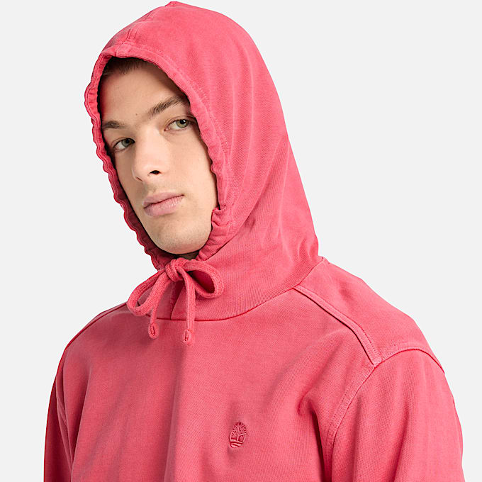 Mens Merrymack River Garment Dyed Hoodie TBL Berry Red ALT3