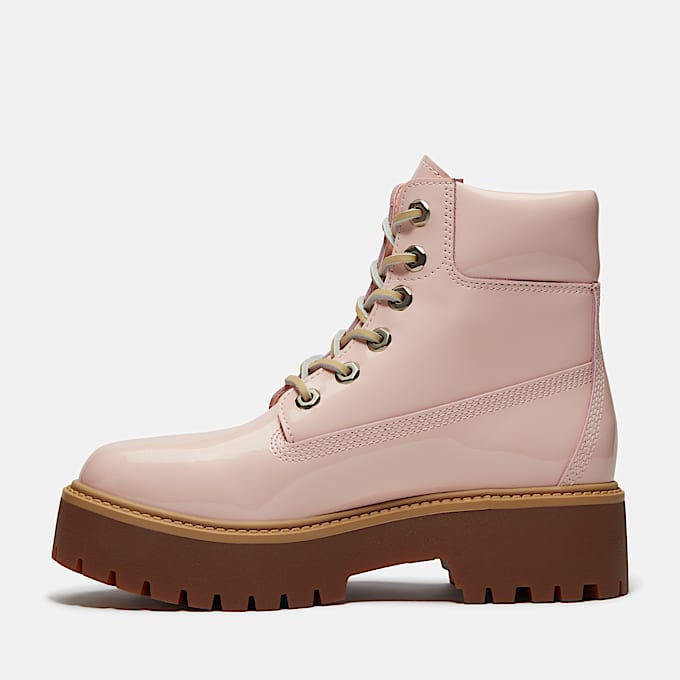 Botas impermeables con plataforma Stone Street de 6 para mujer TBL Piel charol rosa claro ALT6