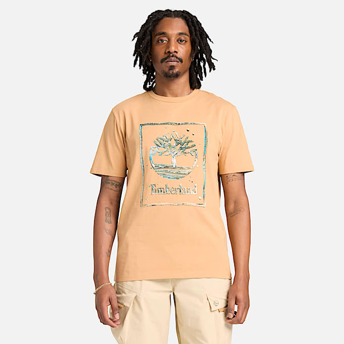 Mens Water Graphic Logo ShortSleeve TShirt TBL Light Wheat Boot ALT1