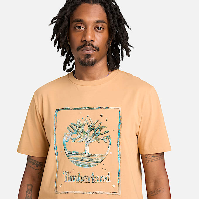 Mens Water Graphic Logo ShortSleeve TShirt TBL Light Wheat Boot ALT3