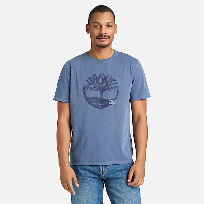 Mens Garment Dyed Logo Graphic TShirt TBL Dark Blue ALT1