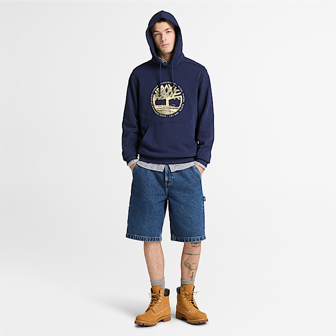 Mens Lake House Graphic Hoodie TBL Dark Navy ALT2