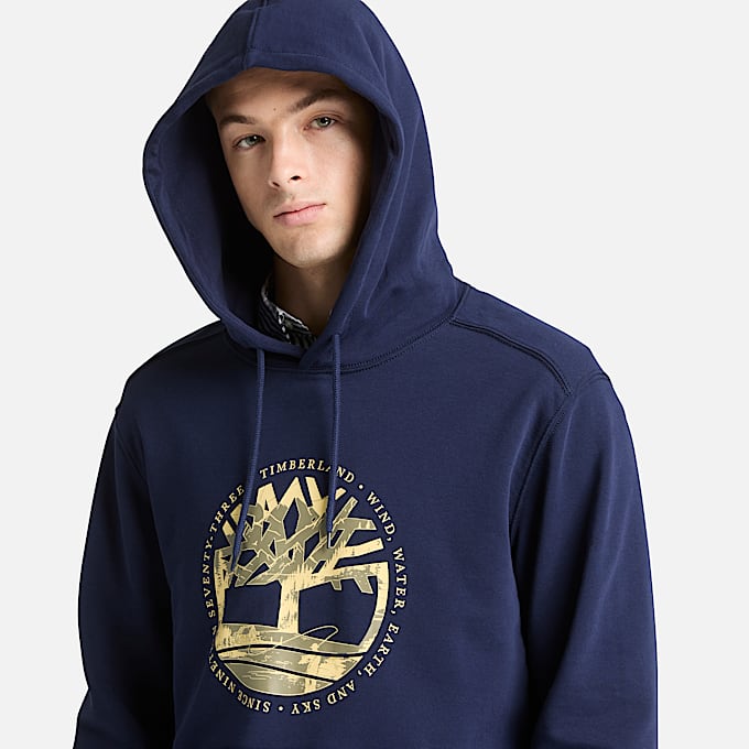 Mens Lake House Graphic Hoodie TBL Dark Navy ALT3