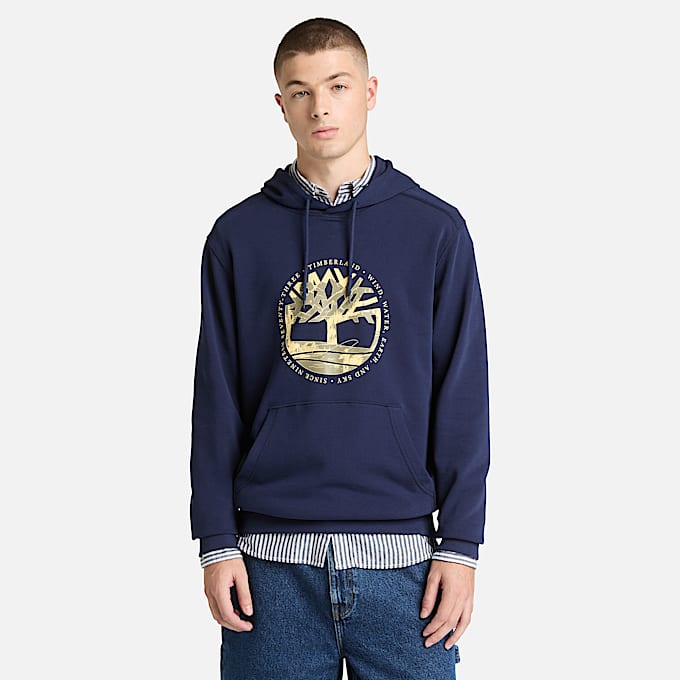 Mens Lake House Graphic Hoodie TBL Dark Navy ALT1