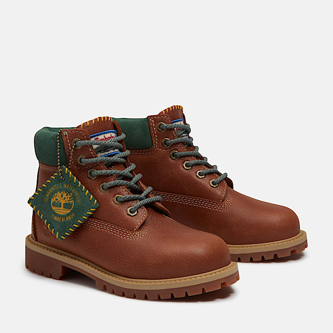 Junior Timberland Premium 6Inch Waterproof Boot TBL Rust FullGrain ALT4