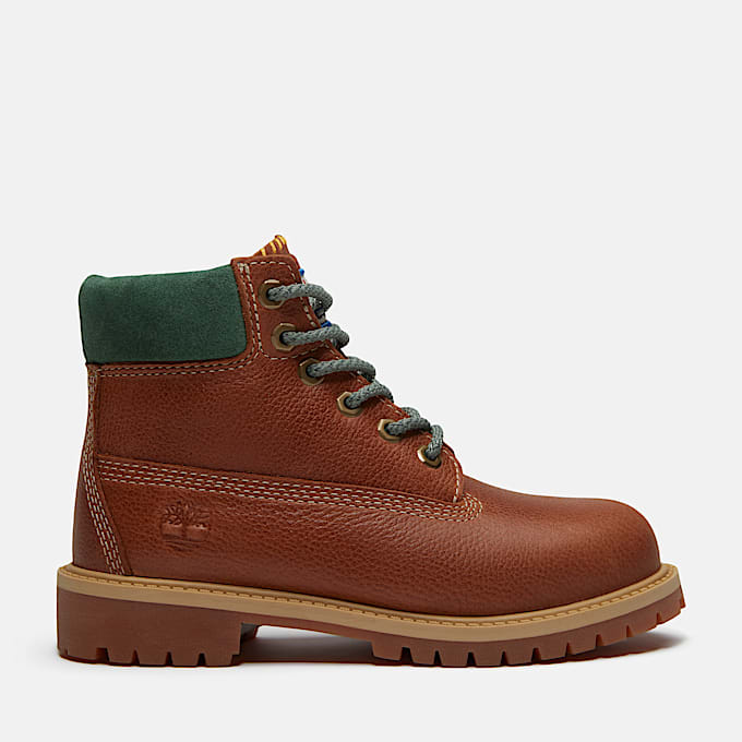 Junior Timberland Premium 6Inch Waterproof Boot TBL Rust FullGrain HERO