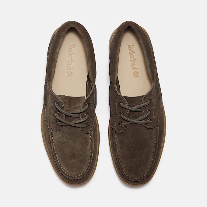 Mens Timberland Portofino Pier Boat Shoe TBL Dark Brown SuedeBeige ALT2