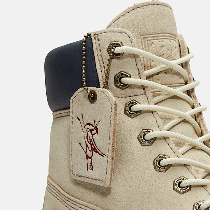 Mens Timberland Year of the Horse Premium 6Inch Waterproof Boot TBL Light Beige SuedeDark Blue ALT7