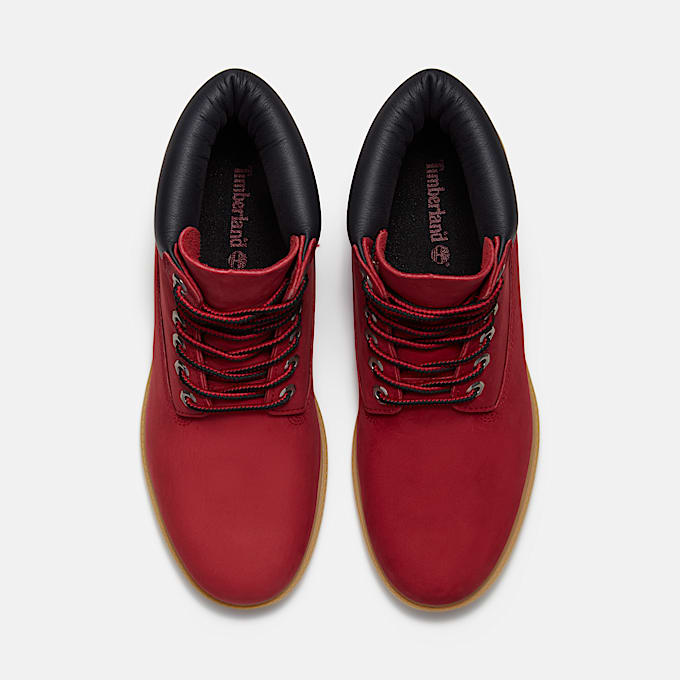 Mens Timberland Premium 6Inch Waterproof Boot TBL Dark Red Nubuck ALT2