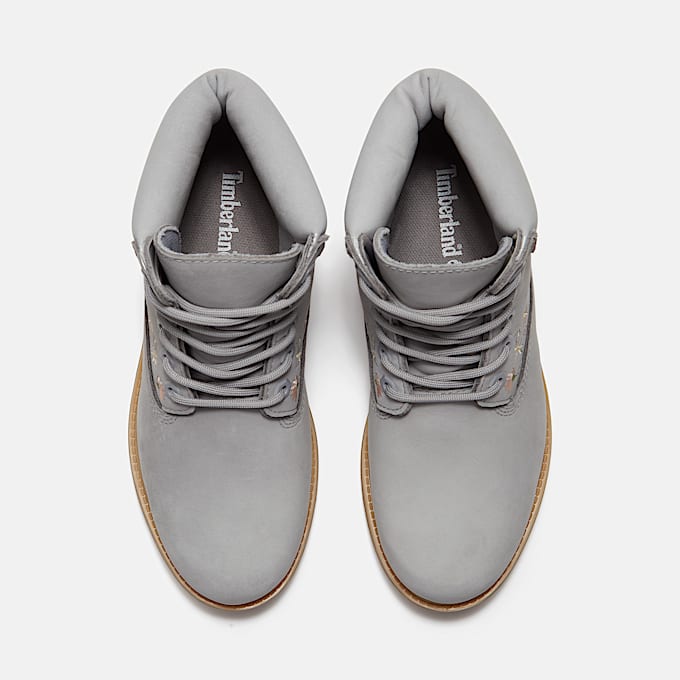 Womens Timberland Premium 6Inch Waterproof Boot TBL Light Grey Nubuck ALT2