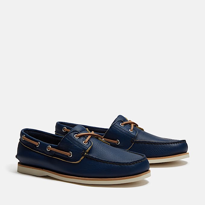 Mens Lake House Classic 2Eye Boat Shoe TBL Dark Blue FullGrain ALT4