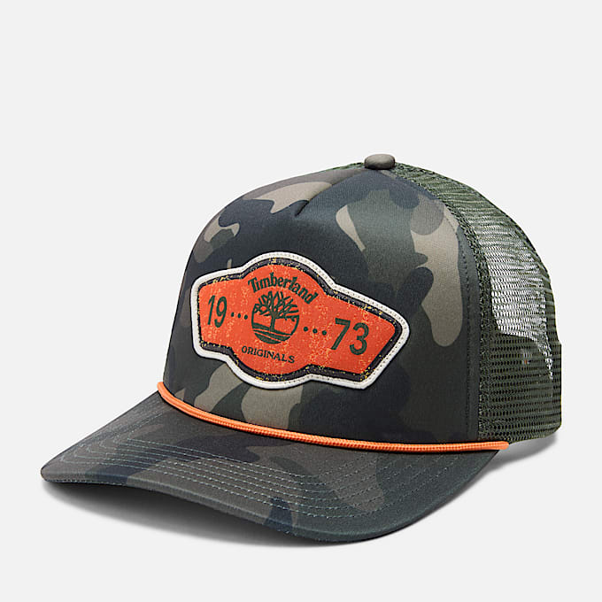 Gorra Trucker con cordn y logotipo TBL Camuflaje verde HERO