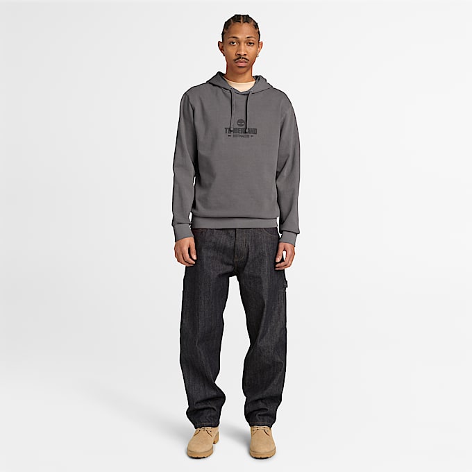 Haut à capuchon teint en pièce pour hommes