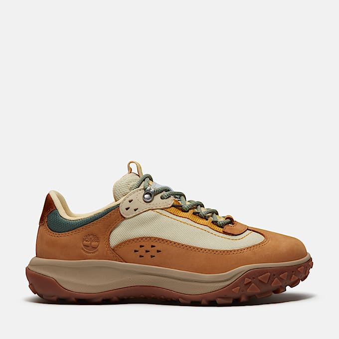 Womens TimberCush Motion 7 Waterproof Sneaker TBL Wheat Nubuck HERO