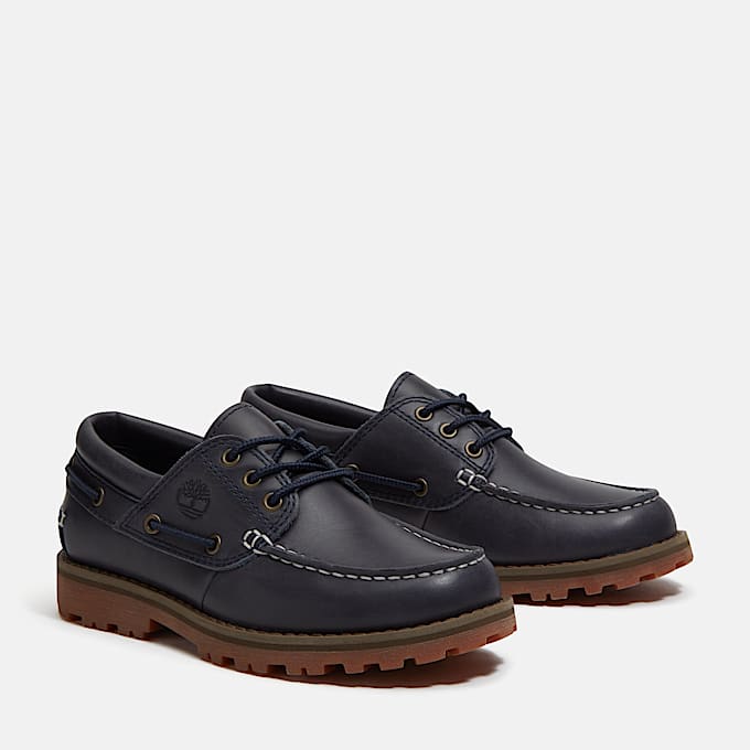 Junior Timberland Authentic Boat Shoe TBL Navy FullGrain ALT4