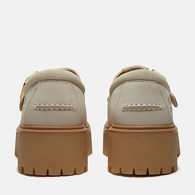 Womens Stone Street Platform Buckle Shoe TBL Light Beige Suede ALT5