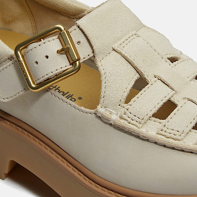 Womens Stone Street Platform Buckle Shoe TBL Light Beige Suede ALT7