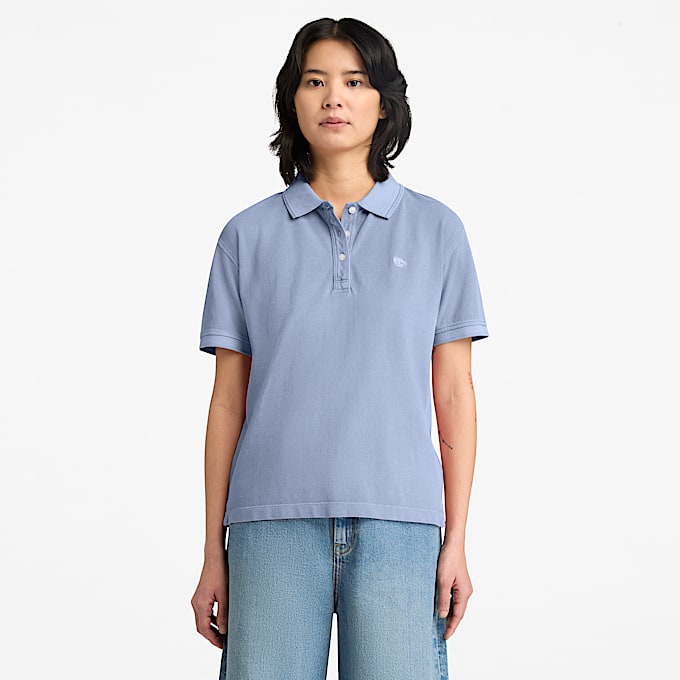 Womens Garment Dyed ShortSleeve Pique Polo TBL Stone Wash ALT1