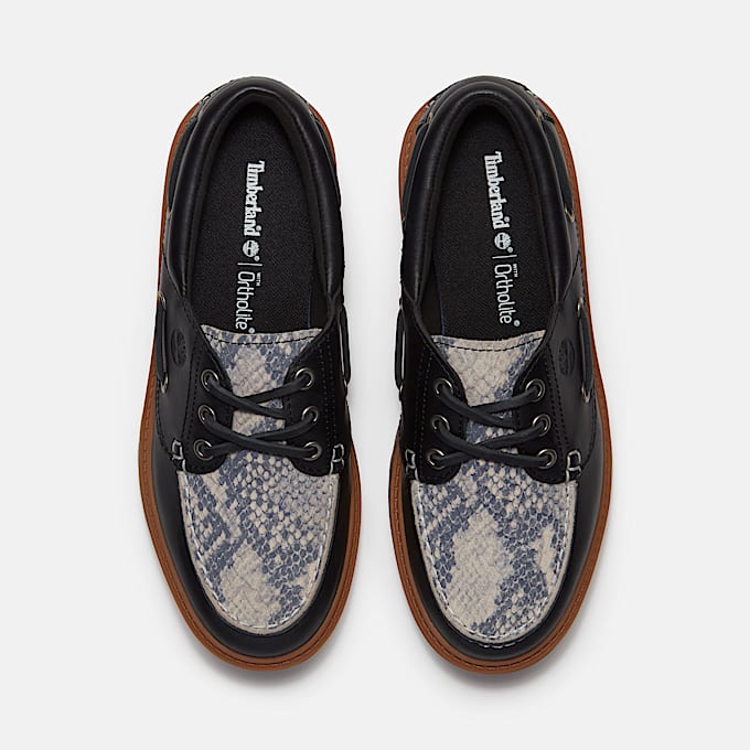 Womens Stone Street Platform Boat Shoe TBL Snake Print Suede ALT2