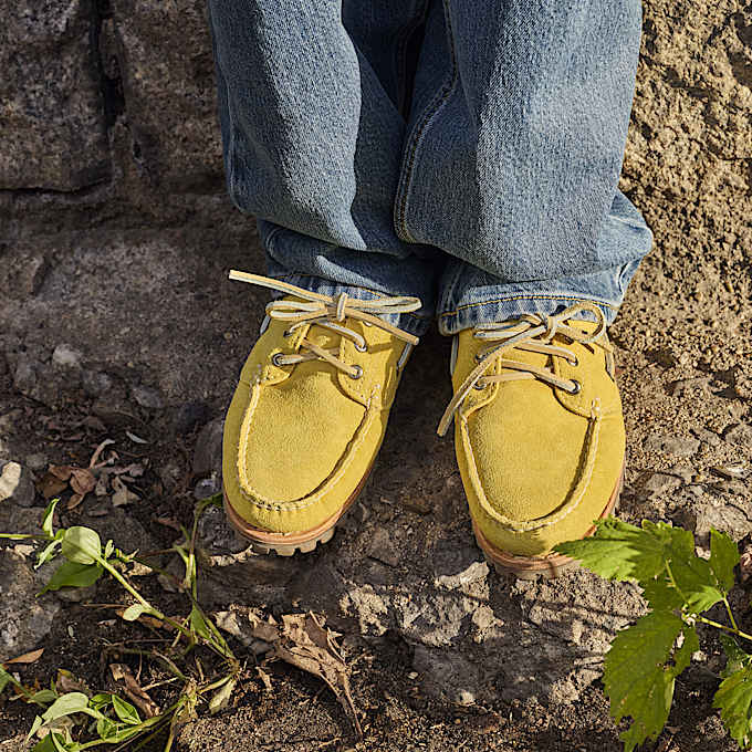 Womens Timberland Authentic Boat Shoe TBL Yellow Suede ALTA