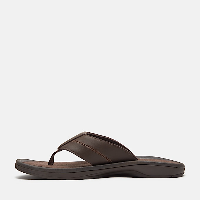Mens Timberland Originals Slide Sandal TBL Dark Brown Leather ALT6