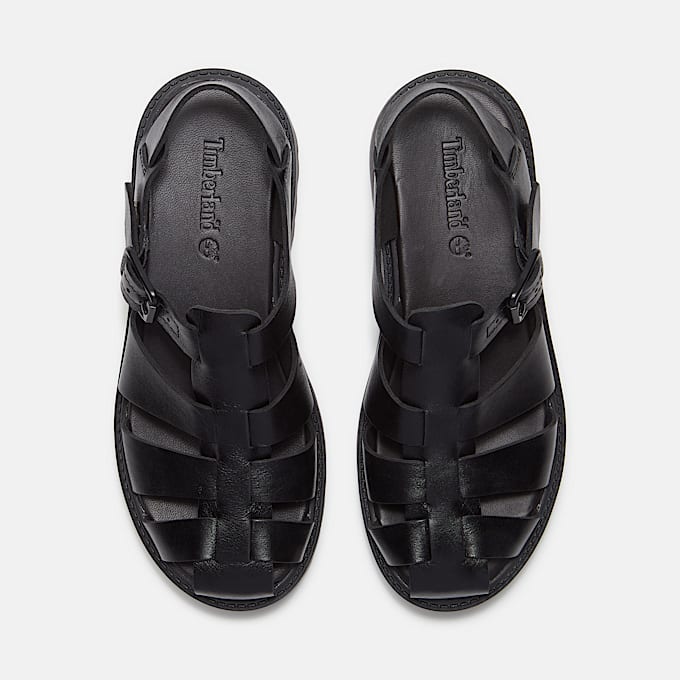 Womens Stone Street Fisherman Platform Sandal TBL Black FullGrain ALT2