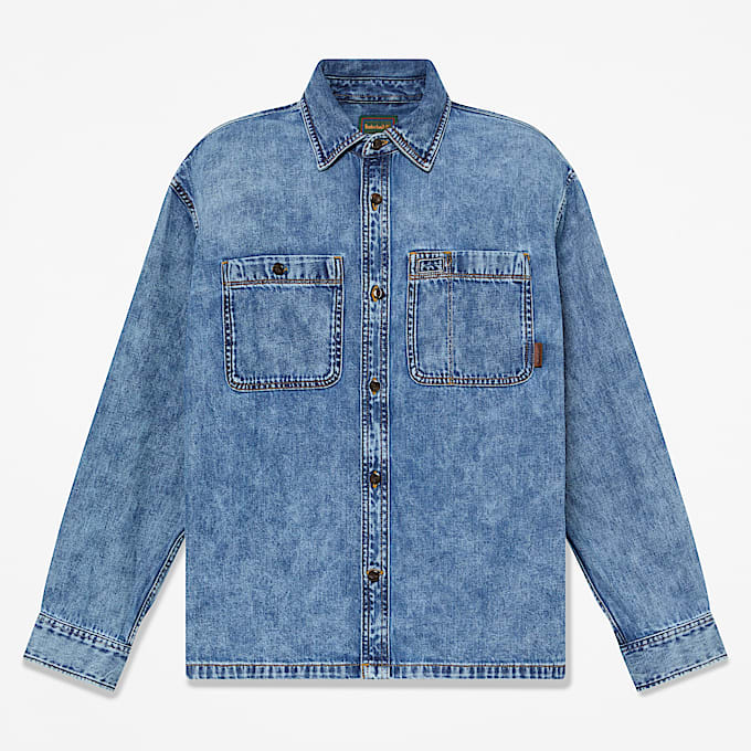 Mens Denim Pocket Shirt TBL Harbor Blue Wash HERO