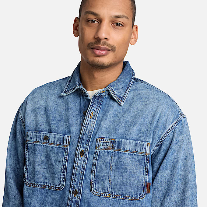 Mens Denim Pocket Shirt TBL Harbor Blue Wash ALT3