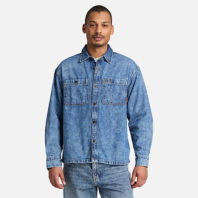 Mens Denim Pocket Shirt TBL Harbor Blue Wash ALT1