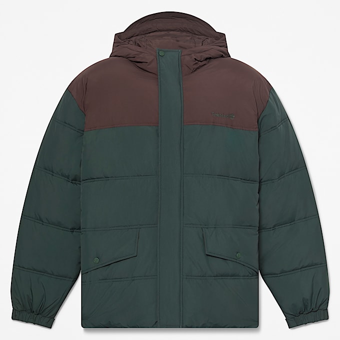 Mens Water Repellent Puffer Jacket TBL Dark GreenBrown HERO