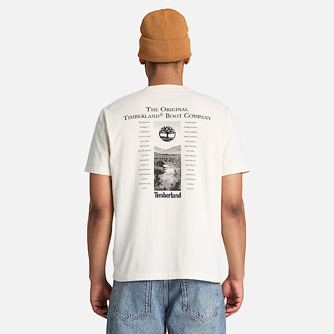 Playera Grfica para hombre New Hampshire Heritage TBL Blanco vintage ALT8